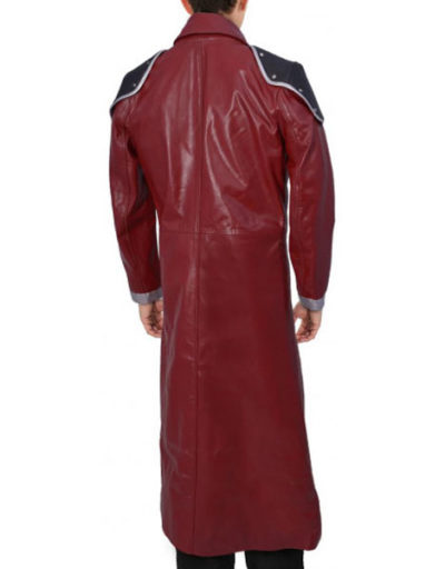 Final Fantasy VII Game Genesis Rhapsodos Maroon Leather Trench Coat
