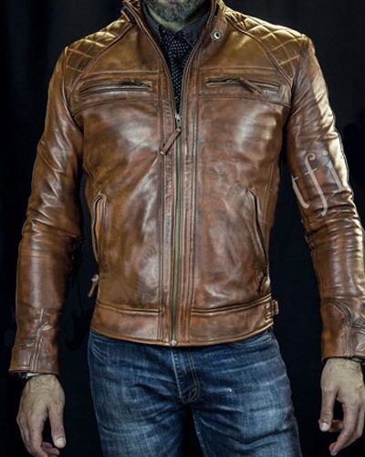 Tiger Cafe Racer Leather Jacket