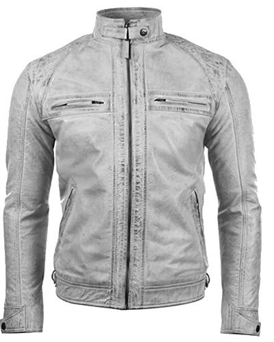 Vintage Embossed Skull Leather Jacket