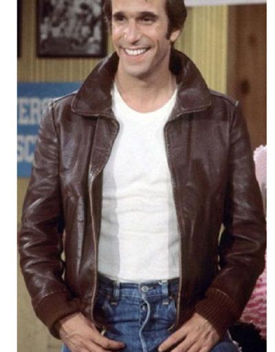 Henry Winkler Fonzie Bomber Leather Jacket