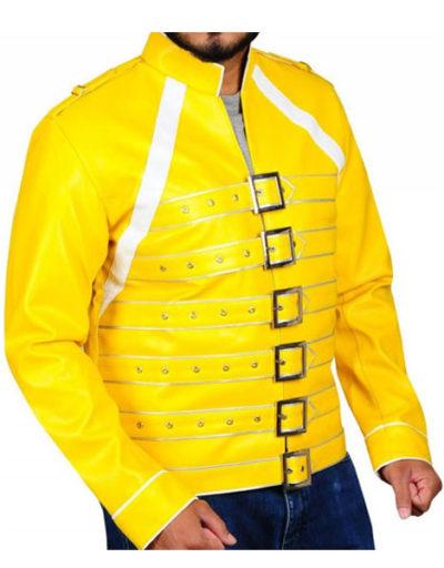 Freddie Mercury Concert Yellow Leather Jacket