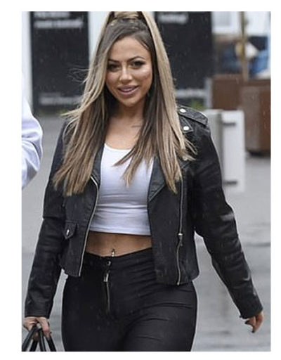 Holly Hagan black Leather Jacket