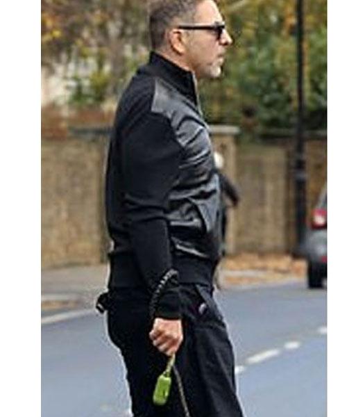 David Walliams Black Leather Jacket