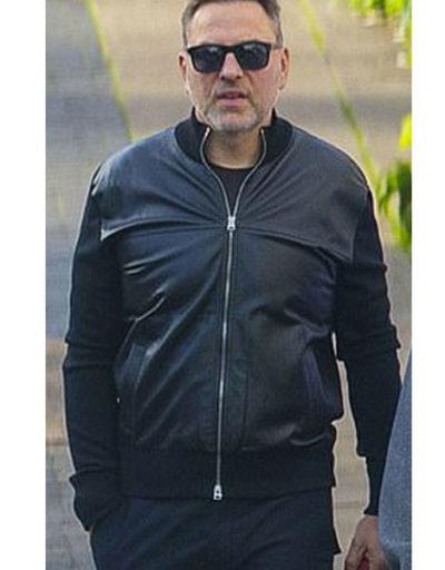 David Walliams London Black Leather Jacket