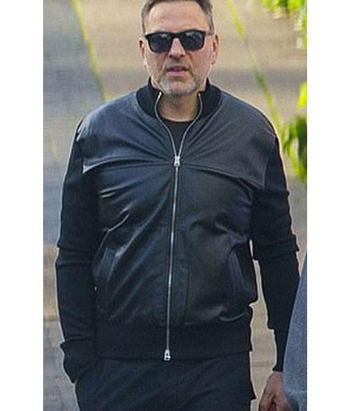 David Walliams London Black Leather Jacket