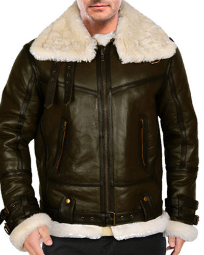 Aviator Shearling Sheepskin Bomber Flying Leather Jacket