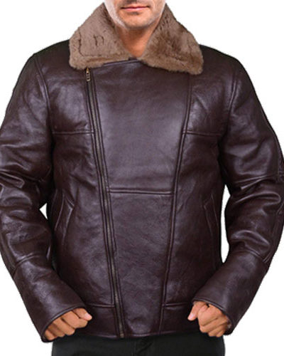 B3 Bomber Ginger Flying Brown Shearling Jacket