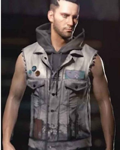 Cyberpunk 2077 V Male Grey Leather Vest