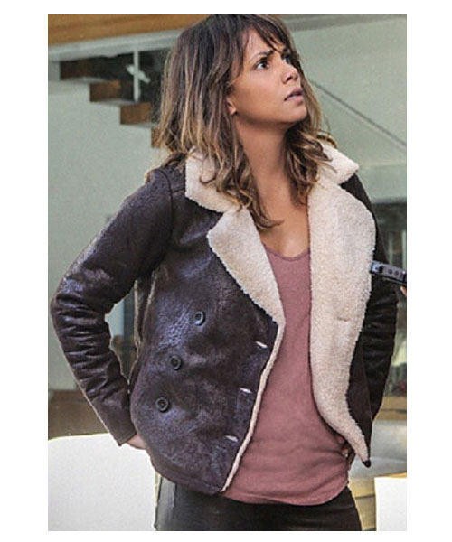 Halle Berry Extant Molly Woods Brown Shearling Jacket