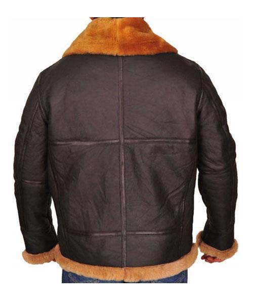 RAF B3 Shearling Dark Brown Leather Jacket