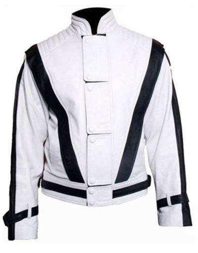 White & Black Micheal Jackson Thriller Leather Jacket
