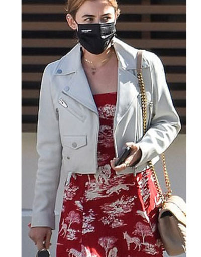 Lucy Hale White Leather Jacket