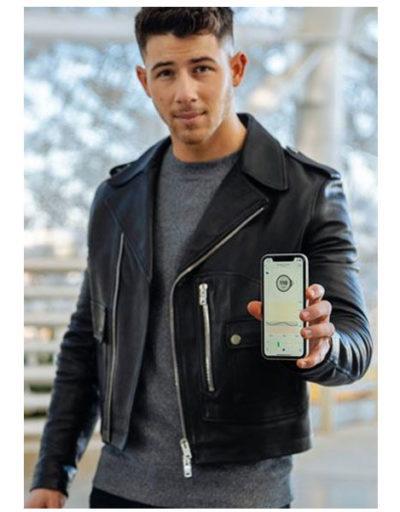Nick Jonas 2021 Dexcom Super Bowl commercial Leather Jacket