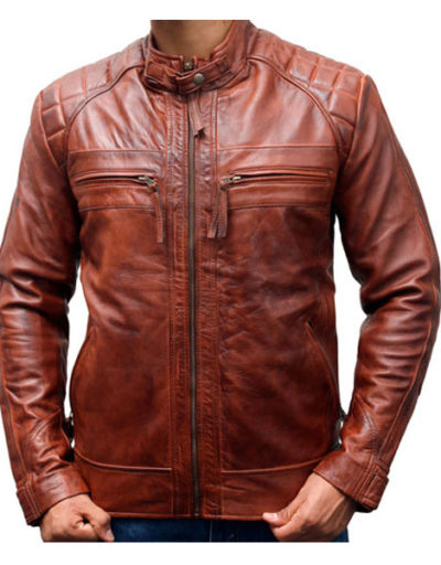 Diamond Classic Vintage Motorcycle Leather Jacket