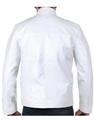 Le Mans Steve McQueen White Leather Jacket