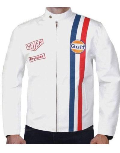 Steve McQueen White Leather Jacket