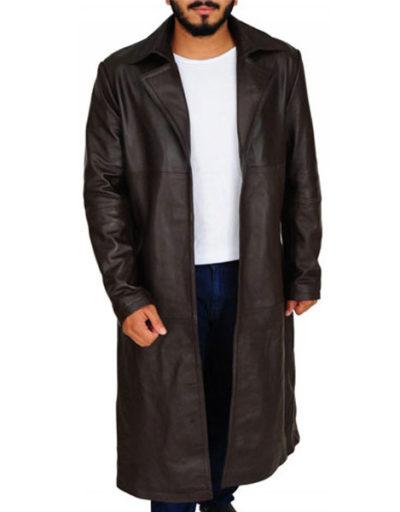 Tom Payne The Walking Dead Brown Leather Coat