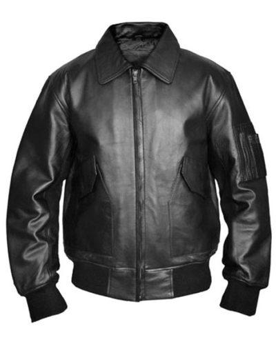 USAF CWU 45P Flight Black Leather Bomber Jacket