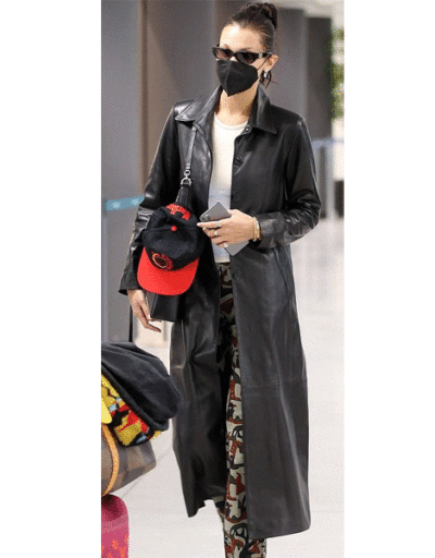 Bella Hadid trench leather Coat