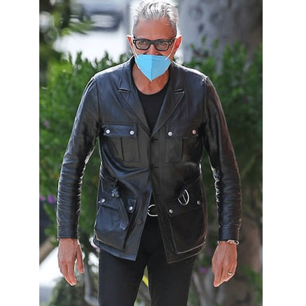 Jeff Goldblum multi Pocket leather Jacket