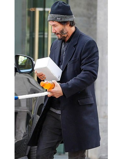 Keanu Reeves John Wick 4 Black Wool Coat