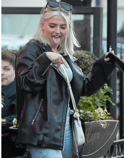Lucy Fallon Oversized biker Leather Jacket