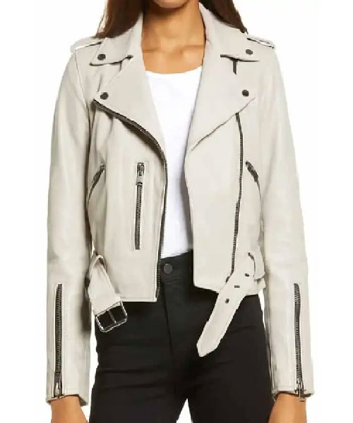 Vanquish Ruby Rose White Leather Jacket