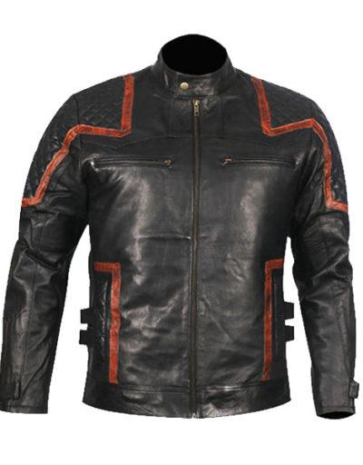 101 Vintage Distressed Motor Black Leather Jacket