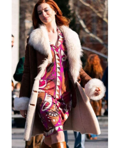 Anne Hathaway Modern Love Lexi Fur Collar Coat