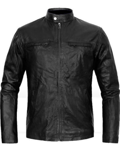 Cafe Racer Black Leather Jacket