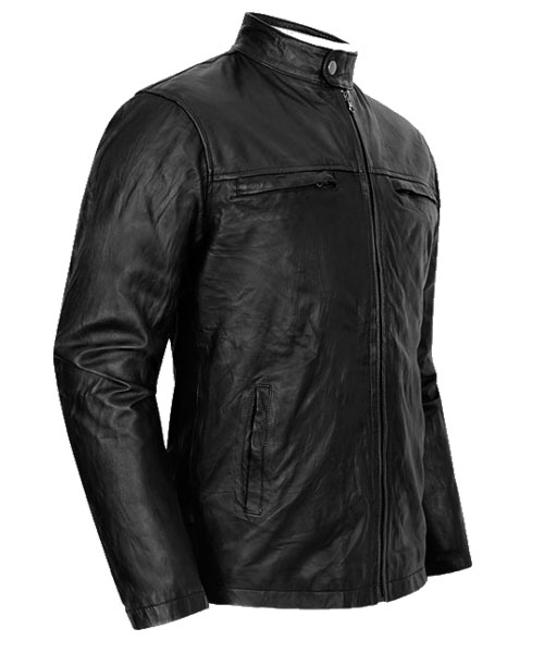 Cafe Racer Leather Black Jacket