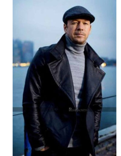 Donnie Wahlberg Blue Bloods Black Leather Coat