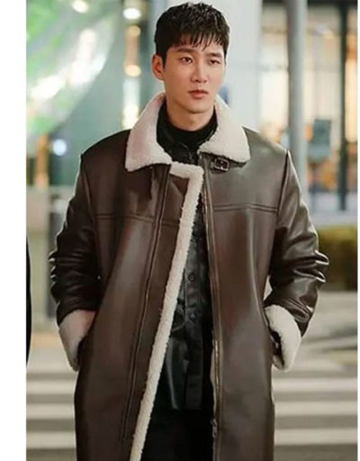 Itaewon Class Jang Geun Brown Shearling Coat