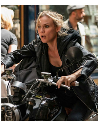 Jessica Chastain The 355 Black Leather Jacket
