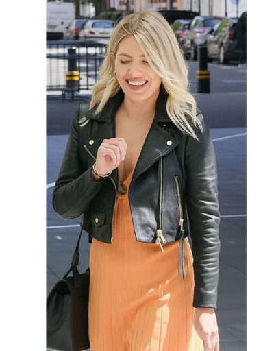 Mollie King Black Leather Jacket