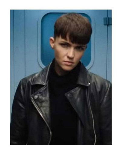 SAS Red Notice Grace Lewis Black Leather Jacket