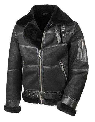 Aviator B16 Black Shearling Leather Jacket
