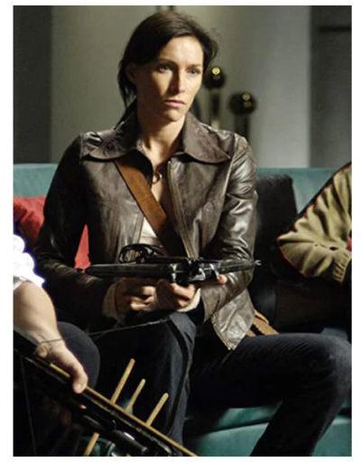 Claudia Karvan Daybreakers Distressed Leather Jacket