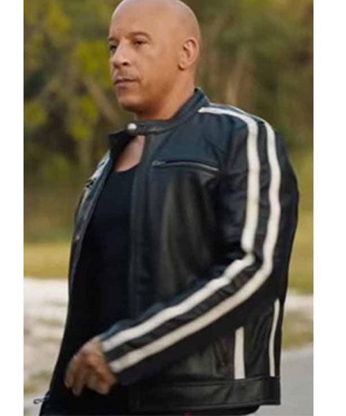 F9 Dominic Toretto Black Cafe Racer Leather Jacket