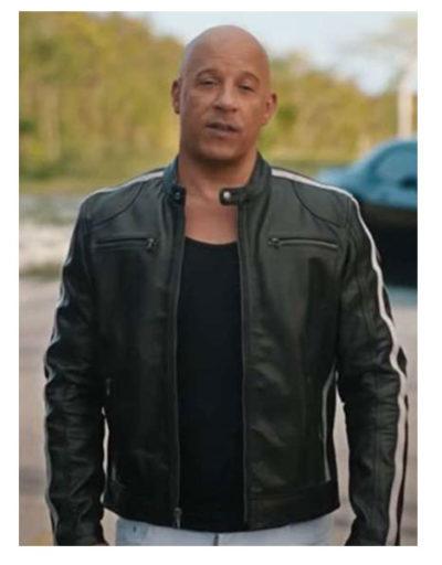 F9 Dominic Toretto Black Cafe Racer Leather Jacket
