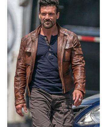 Frank Grillo Boss Level Roy Pulver Leather Brown Jacket