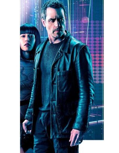 Zone 414 Guy Pearce Black Leather Coat