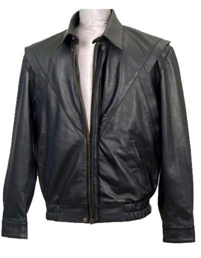 David Hasselhoff Michael Knight Black Leather Jacket