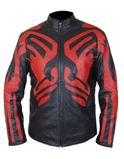 Star Wars Darth Maul Black & Red Leather Jacket