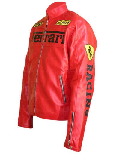 Ferrari Red Motorcycle Leather Jacket