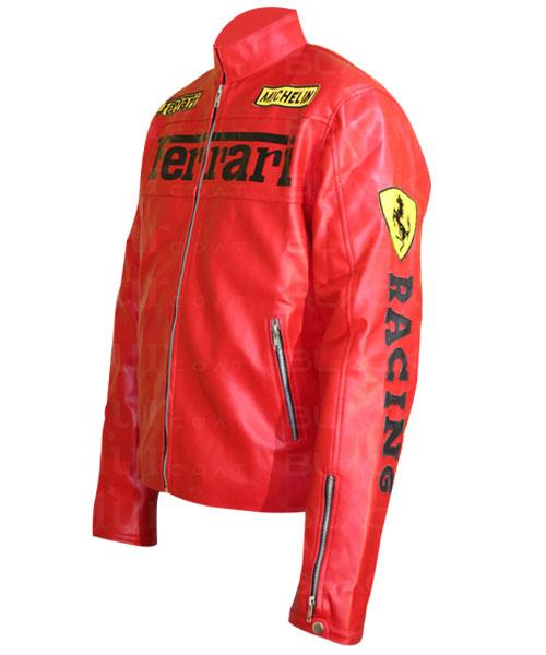 Ferrari Red Motorcycle Leather Jacket