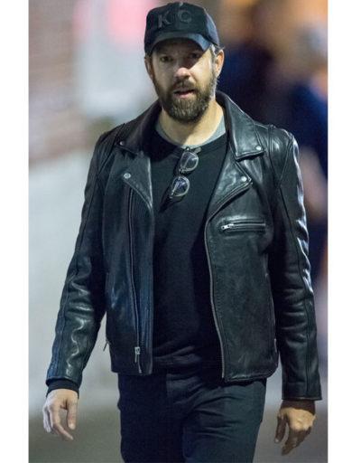 Jason Sudeikis Jimmy Kimmel Live Black Leather Jacket