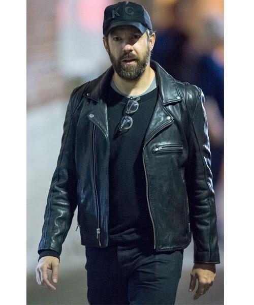 Jason Sudeikis Jimmy Kimmel Live Black Leather Jacket