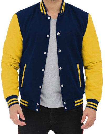 Mens Yellow and Blue Varsity Jacket