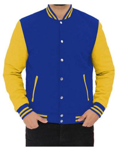 Mens Yellow and Royal Blue Varsity Jacket
